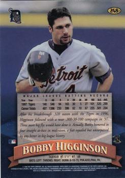 1998 Finest - No-Protectors Refractors #248 Bobby Higginson Back