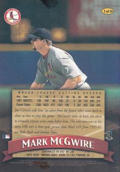 1998 Finest - Box Toppers Refractors (Series One) #1 Mark McGwire Back
