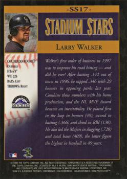 1998 Finest - Stadium Stars #SS17 Larry Walker Back