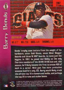 1998 Finest - The Man Refractors #TM2 Barry Bonds Back
