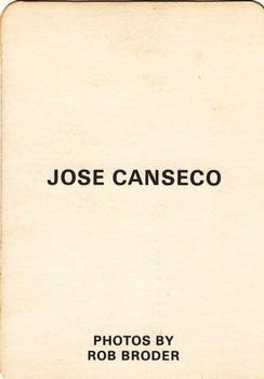 1986 Broder (unlicensed) #NNO Jose Canseco Back