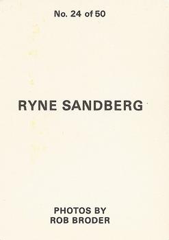 1986 Broder (unlicensed) #24 Ryne Sandberg Back