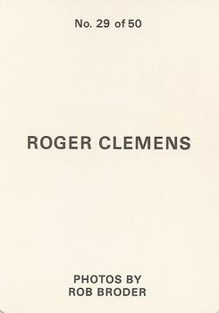 1986 Broder (unlicensed) #29 Roger Clemens Back
