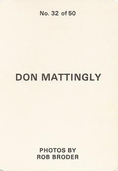 1986 Broder (unlicensed) #32 Don Mattingly Back