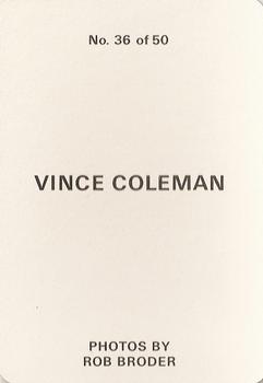 1986 Broder (unlicensed) #36 Vince Coleman Back