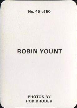 1986 Broder (unlicensed) #45 Robin Yount Back