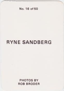 1986 Broder (unlicensed) #16 Ryne Sandberg Back