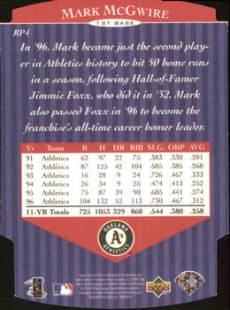1997 Upper Deck - Run Producers #RP4 Mark McGwire Back
