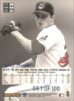 1998 Flair Showcase - Legacy Collection Row 2 (Style) #15 Jaret Wright Back