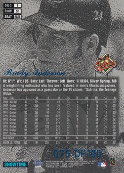 1998 Flair Showcase - Legacy Collection Row 2 (Style) #58 Brady Anderson Back