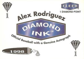 1998 Fleer Tradition - Diamond Ink 1 Point #NNO Alex Rodriguez Front