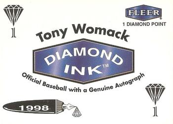 1998 Fleer Tradition - Diamond Ink 1 Point #NNO Tony Womack Front