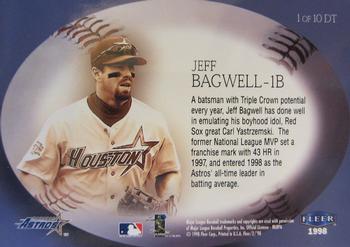 1998 Fleer Tradition - Diamond Tribute #1 DT Jeff Bagwell Back