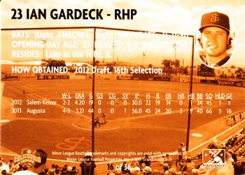 2014 Grandstand San Jose Giants #16 Ian Gardeck Back