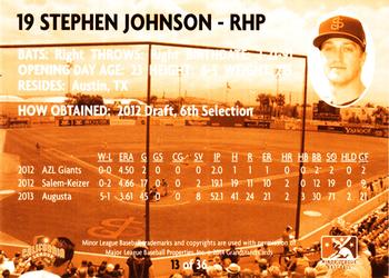 2014 Grandstand San Jose Giants #13 Stephen Johnson Back