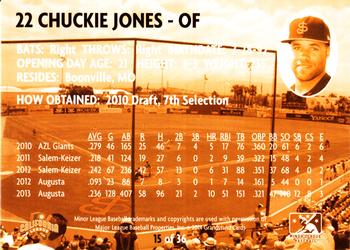 2014 Grandstand San Jose Giants #15 Chuckie Jones Back