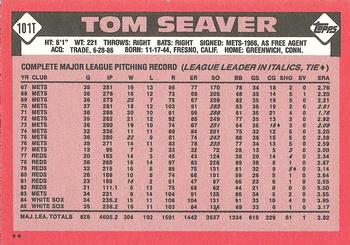 1986 Topps Traded #101T Tom Seaver Back