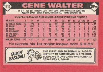 1986 Topps Traded #121T Gene Walter Back