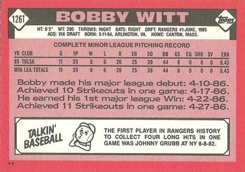 1986 Topps Traded #126T Bobby Witt Back