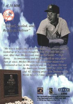 1998 Fleer Tradition - Mickey Mantle Monumental Moments #5 MM Mickey Mantle Back