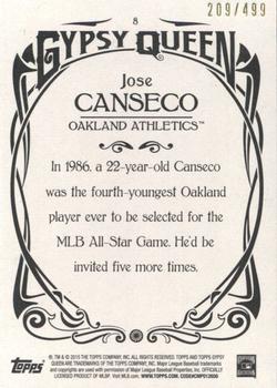2015 Topps Gypsy Queen - Paper Frame Bronze #8 Jose Canseco Back