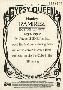 2015 Topps Gypsy Queen - Paper Frame Bronze #11 Hanley Ramirez Back
