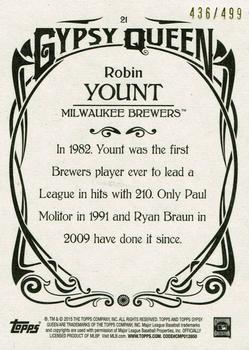 2015 Topps Gypsy Queen - Paper Frame Bronze #21 Robin Yount Back