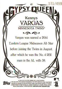 2015 Topps Gypsy Queen - Paper Frame Bronze #42 Kennys Vargas Back