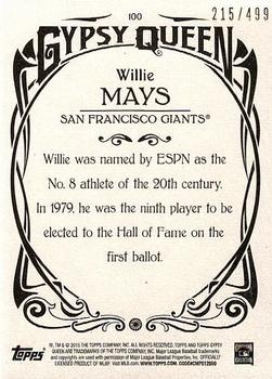 2015 Topps Gypsy Queen - Paper Frame Bronze #100 Willie Mays Back
