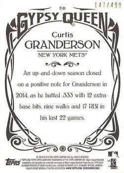 2015 Topps Gypsy Queen - Paper Frame Bronze #241 Curtis Granderson Back