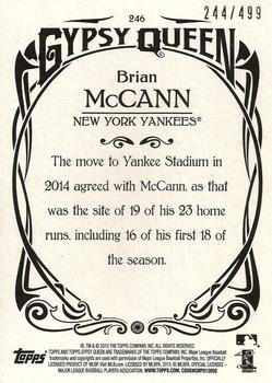 2015 Topps Gypsy Queen - Paper Frame Bronze #246 Brian McCann Back