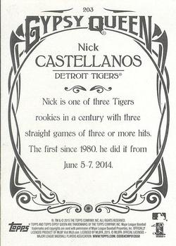 2015 Topps Gypsy Queen - Paper Frame White #203 Nick Castellanos Back