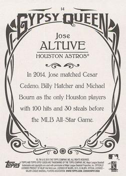 2015 Topps Gypsy Queen - Paper Frame White #14 Jose Altuve Back
