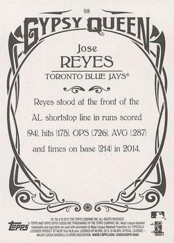 2015 Topps Gypsy Queen - Paper Frame White #98 Jose Reyes Back