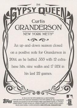 2015 Topps Gypsy Queen - Paper Frame White #241 Curtis Granderson Back