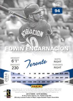 2015 Panini Elite #94 Edwin Encarnacion Back