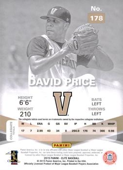 2015 Panini Elite #178 David Price Back