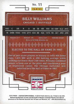 2015 Panini Cooperstown #11 Billy Williams Back