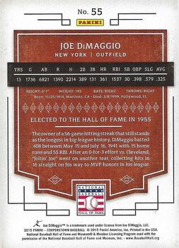 2015 Panini Cooperstown #55 Joe DiMaggio Back
