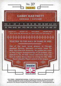 2015 Panini Cooperstown #37c Gabby Hartnett Back