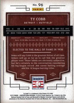 2015 Panini Cooperstown #96b Ty Cobb Back