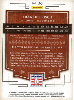 2015 Panini Cooperstown #36 Frankie Frisch Back