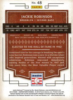 2015 Panini Cooperstown #48 Jackie Robinson Back