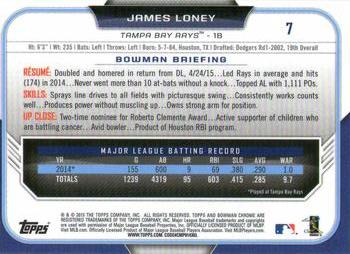 2015 Bowman Chrome #7 James Loney Back