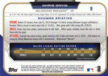 2015 Bowman Chrome #9 Khris Davis Back