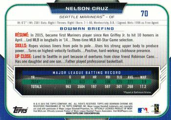 2015 Bowman Chrome #70 Nelson Cruz Back