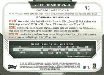2015 Bowman Chrome #75 Jeff Samardzija Back