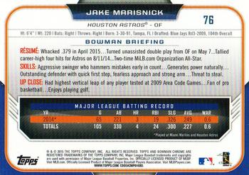 2015 Bowman Chrome #76 Jake Marisnick Back