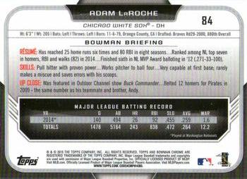 2015 Bowman Chrome #84 Adam LaRoche Back