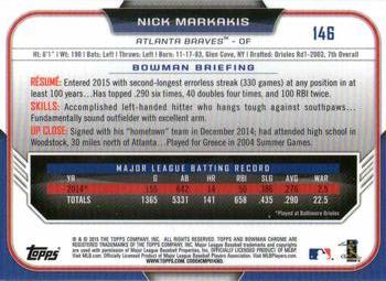 2015 Bowman Chrome #146 Nick Markakis Back